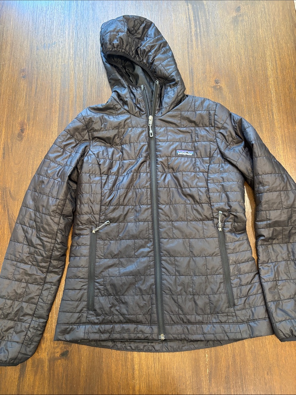 Patagonia Women's Black Quilted Hooded Puffer Jacket